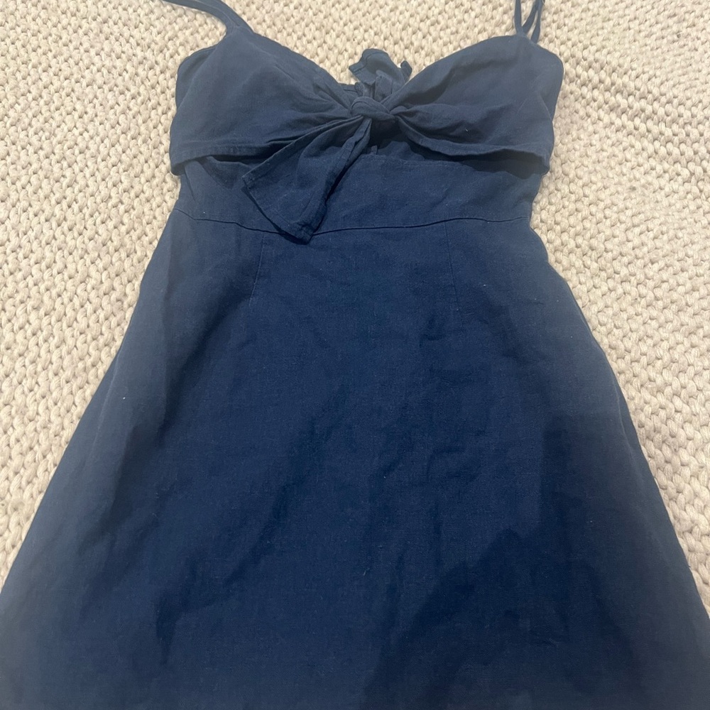 Navy Tie-Front Sundress